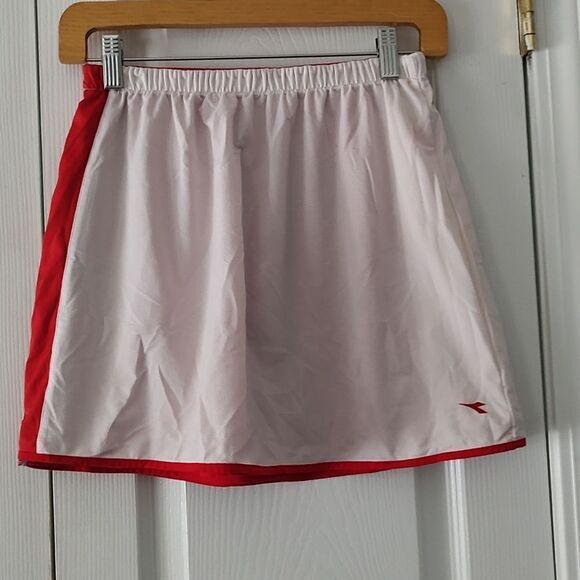 Diadora  reversible red white tennis running skirt Sz S - Picture 3 of 5